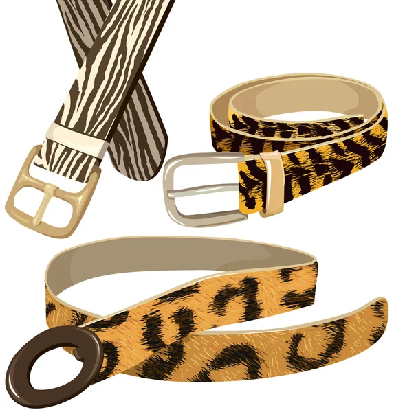 stock vector Belt with texture wild animal skins