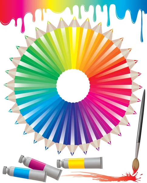 Spectrum of colored pencils — Stock Vector