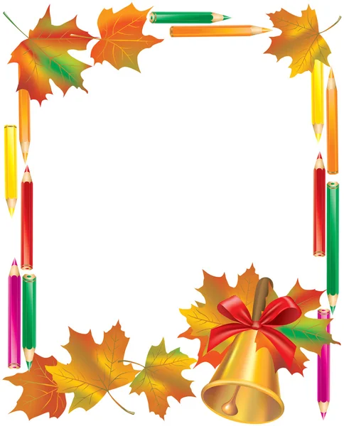 Cadre scolaire d'automne — Image vectorielle