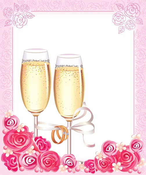 結婚式のシャンパン グラス — ストックベクタ