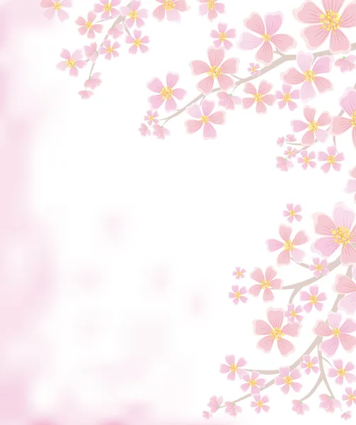 Fond printanier avec branches fleuries — Image vectorielle