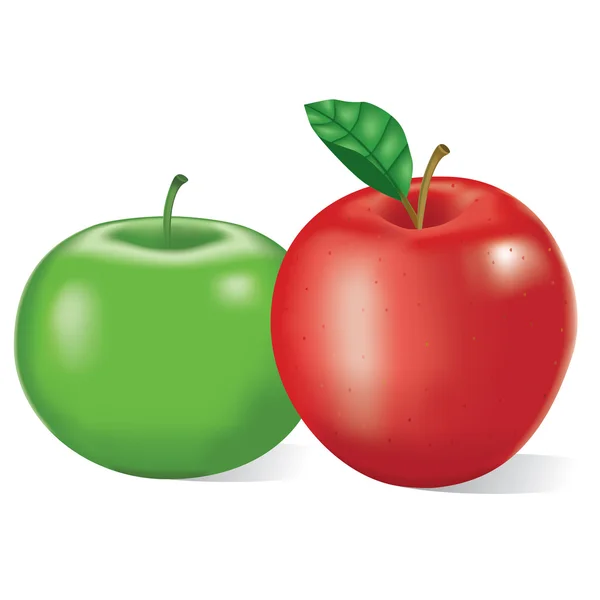 红苹果和绿苹果 — 图库矢量图片