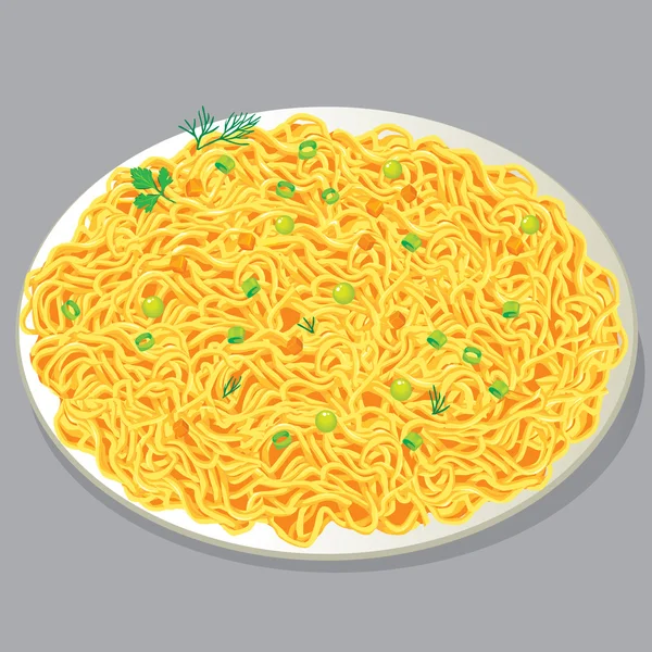 Bord pasta met groenten — Stockvector