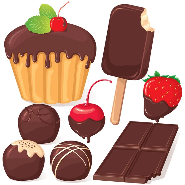 Chocolade set — Stockvector