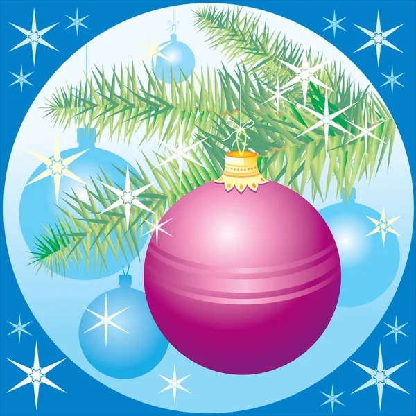 Albero di Natale su sfondo blu — Vettoriale Stock