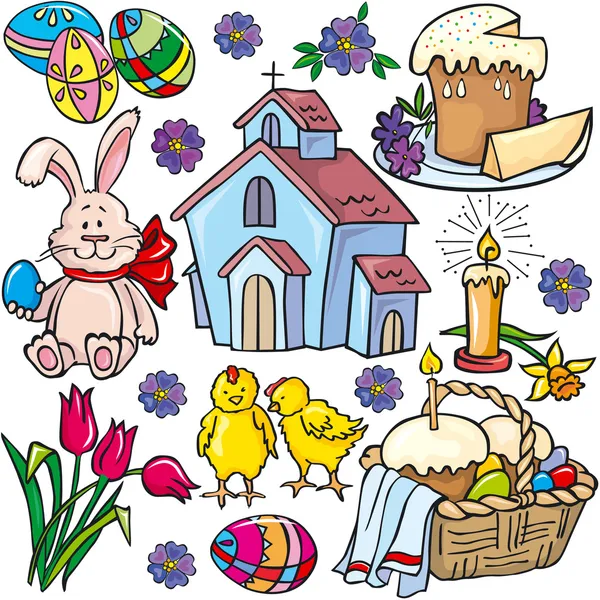 Set di icone di Pasqua — Vettoriale Stock