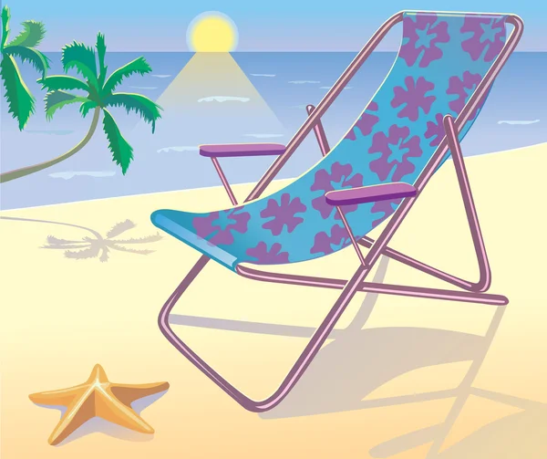 Сонячне ліжко на пляжі — стоковий вектор