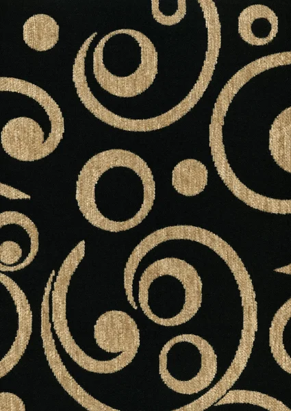 Black and beige patterned upholstery texture — Stock Photo, Image