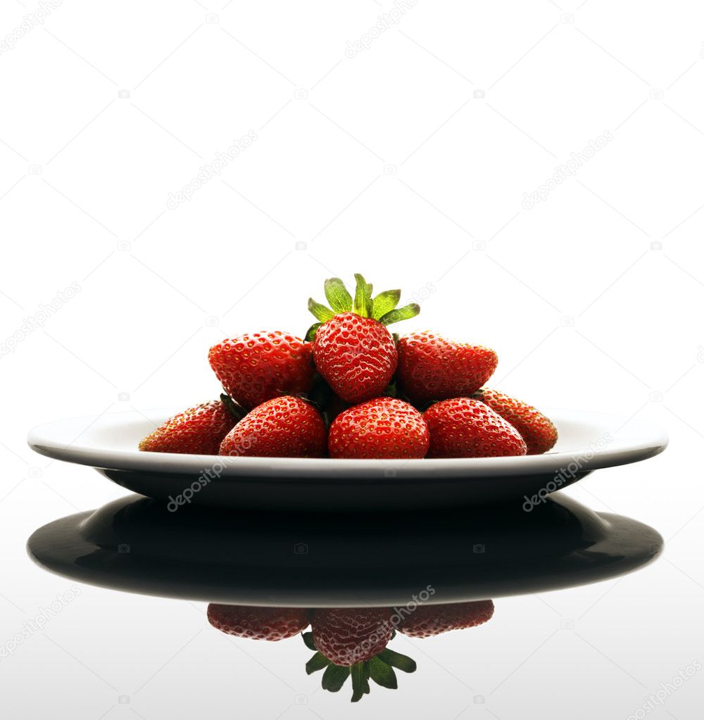 Fresh strawberries on Plate