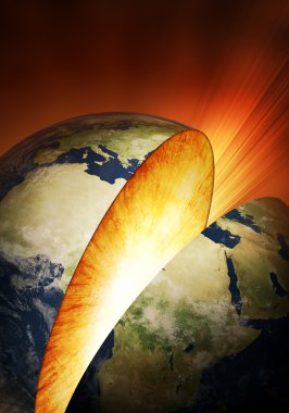 Inside earth explosion clipart