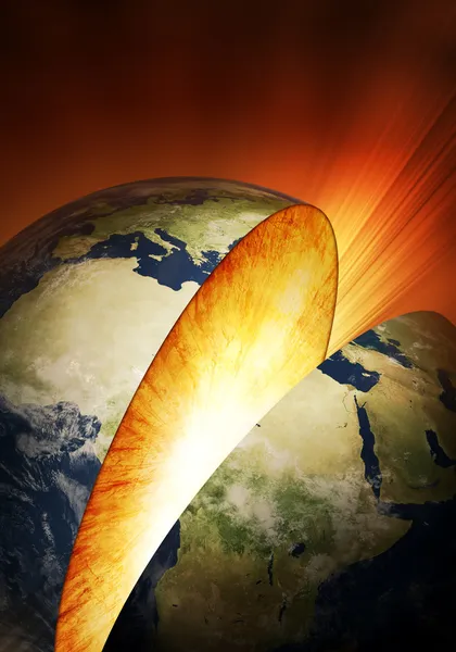 Inside earth explosion — Stock Photo, Image