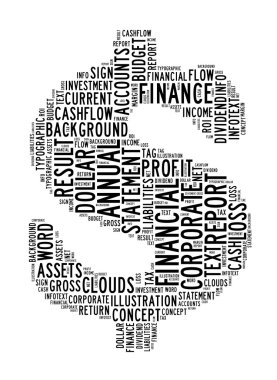 Dollar sign text clouds clipart