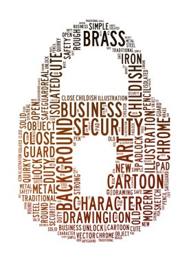 Padlock text clouds clipart