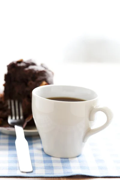 Kahve ve çikolata kek — Stok fotoğraf