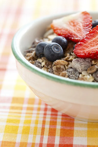 Bowl of muesli and berries — Stock Photo, Image