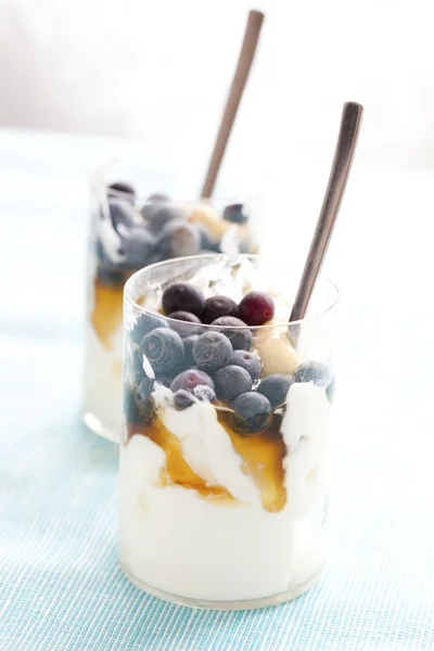 Грецький йогурт з медом — стокове фото