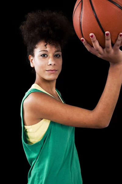 Kadın basketbol ile — Stok fotoğraf