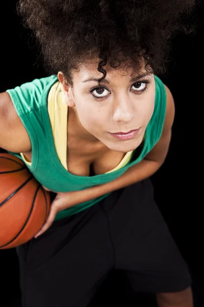 篮球的女人 — 图库照片