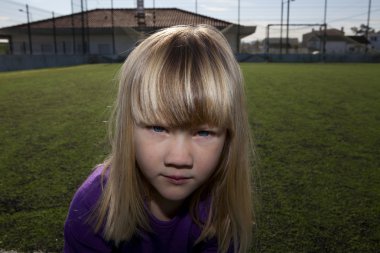 Girl on an outdoor court