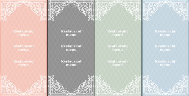 Vector set of restaurant menu cards clipart