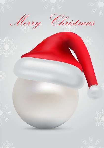 Biglietto di auguri natalizio vettoriale con perla — Vettoriale Stock