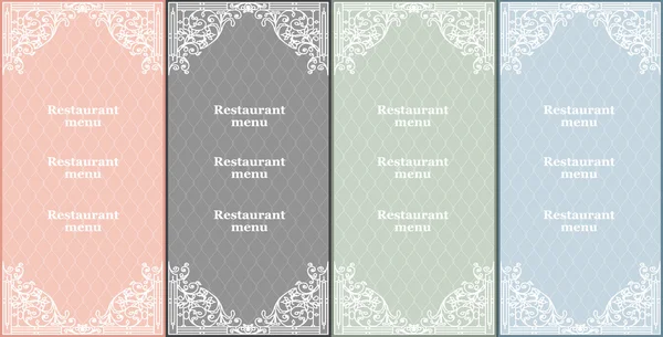 Vector set of restaurant menu cards — Stock Vector