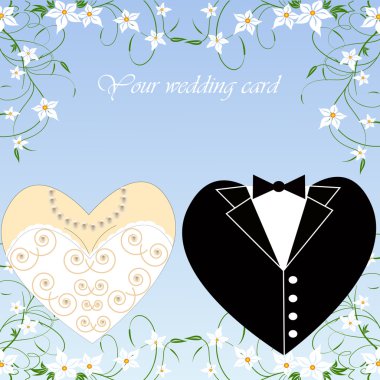 Vector wedding set for greeting card clipart