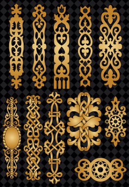 Vector collection of celtic ornate elements clipart