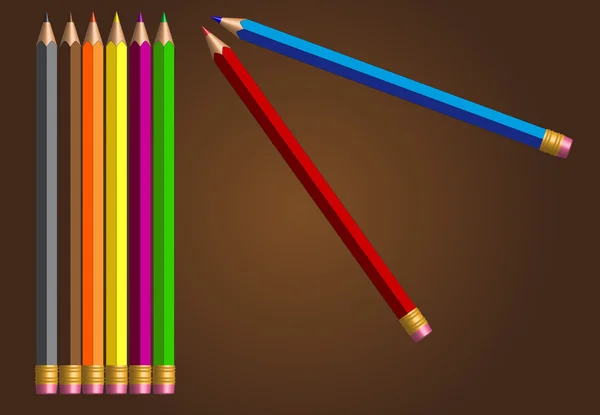 Fond vectoriel avec crayons colorés — Image vectorielle
