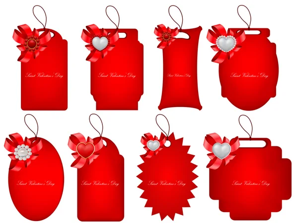Vector conjunto de etiquetas decorativas de San Valentín — Vector de stock
