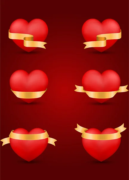 Vector set van decoratieve Saint Valentine harten — Stockvector