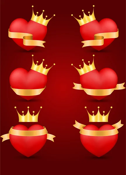 Dekoratif Saint Valentine's kalplerin vektör set