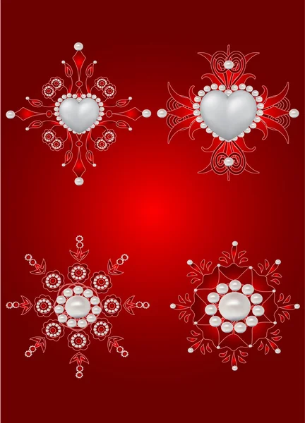 バレンタインデーの装飾的な要素のベクトルを設定 — ストックベクタ