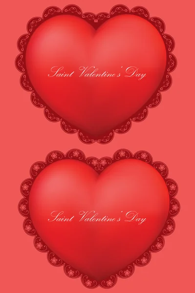 Vector uppsättning dekorativa Saint Valentine hjärtan — Stock vektor
