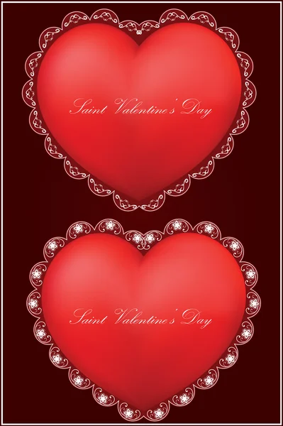 Vektorové sada dekorativní Saint Valentine srdce — Stockový vektor