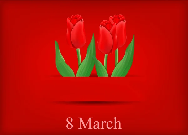 Wektor kartkę z życzeniami z bukietem tulipanów — Wektor stockowy