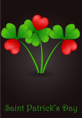 Vector greeting card with clover clipart