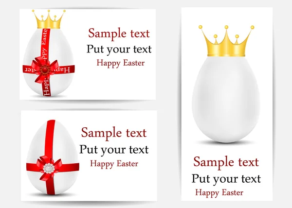Tarjeta de felicitación vectorial con huevos, dedicada a la Feliz Pascua — Vector de stock