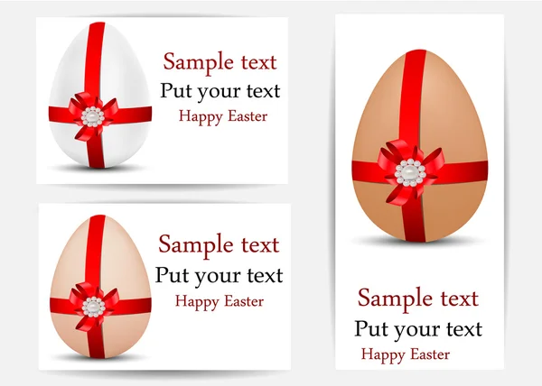Tarjeta de felicitación vectorial con huevos, dedicada a la Feliz Pascua — Vector de stock