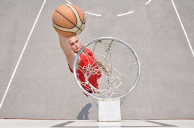 Basketball player shooting