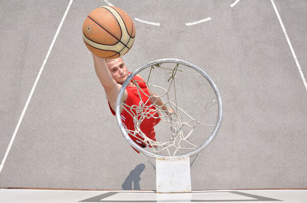 Basketball player shooting