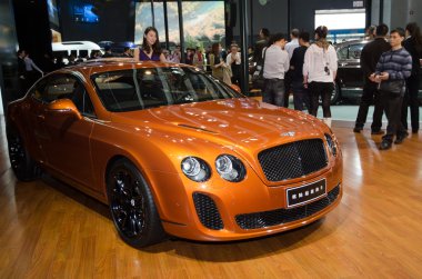 Bentley Continental Supersports car on display clipart