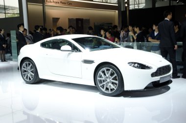 Aston Martin V8 Vantage S sport car on display