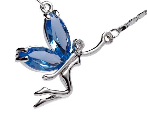 Shiny blue angle jewel pendant — Stock Photo, Image