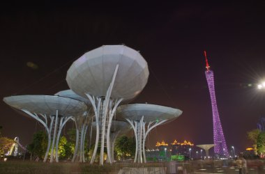 Guangzhou city gece manzarası