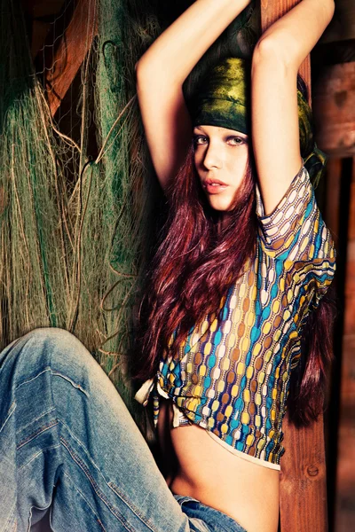 Chica hippie — Foto de Stock