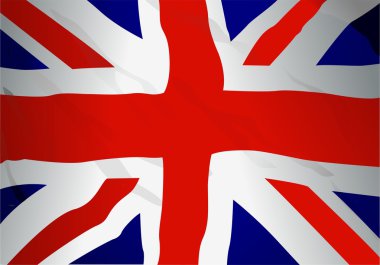 The UK flag, flapping with wave clipart