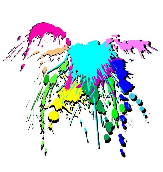 Encre de couleur éclaboussure sur le blanc — Image vectorielle