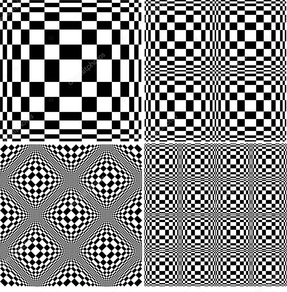 Abstract black and white pattern set