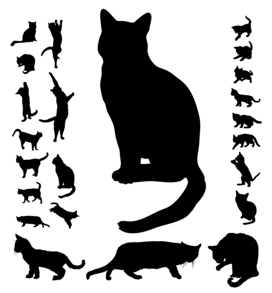 Silhouettes de chat — Image vectorielle
